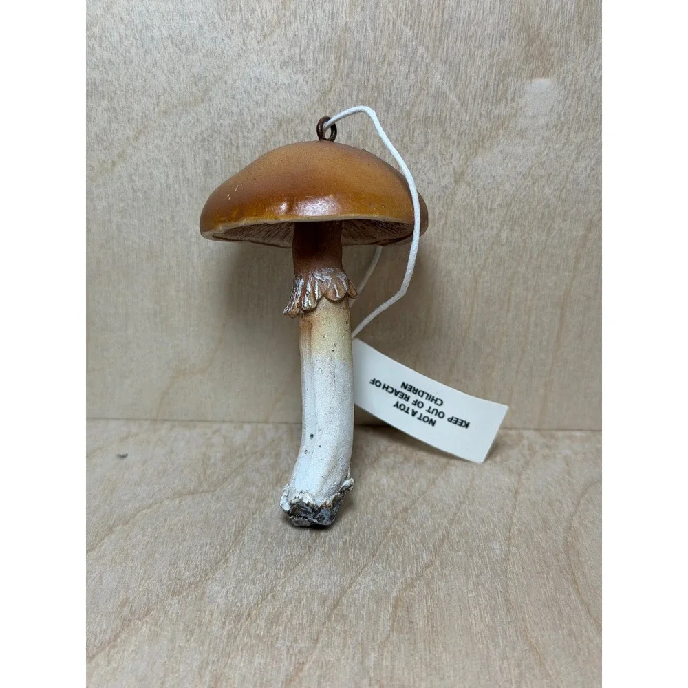 Creative Co-op Mushroom Ornament Brown Woodland Forest Nature Holiday